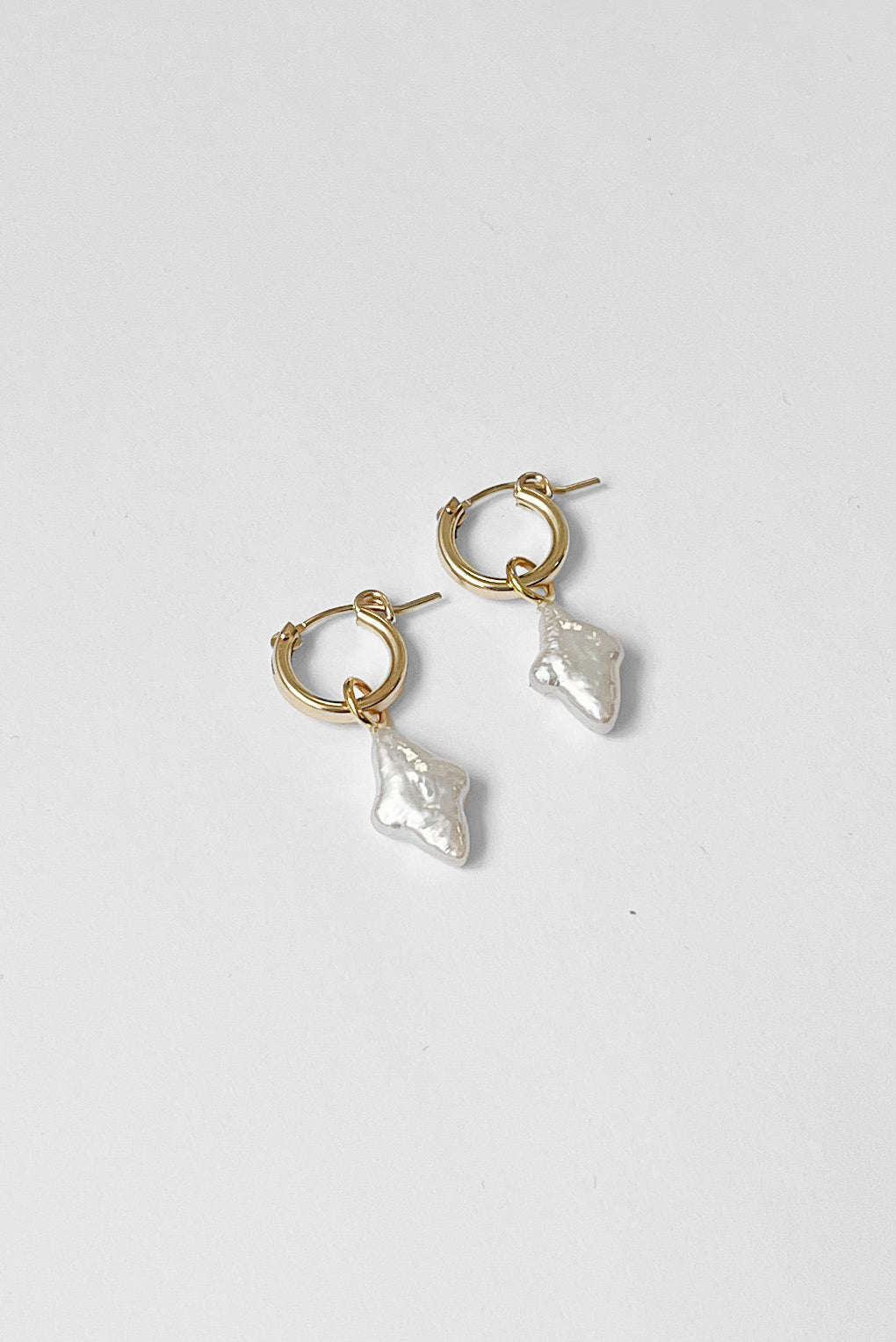 Anna Hoops + Falling Star Pearl Charms